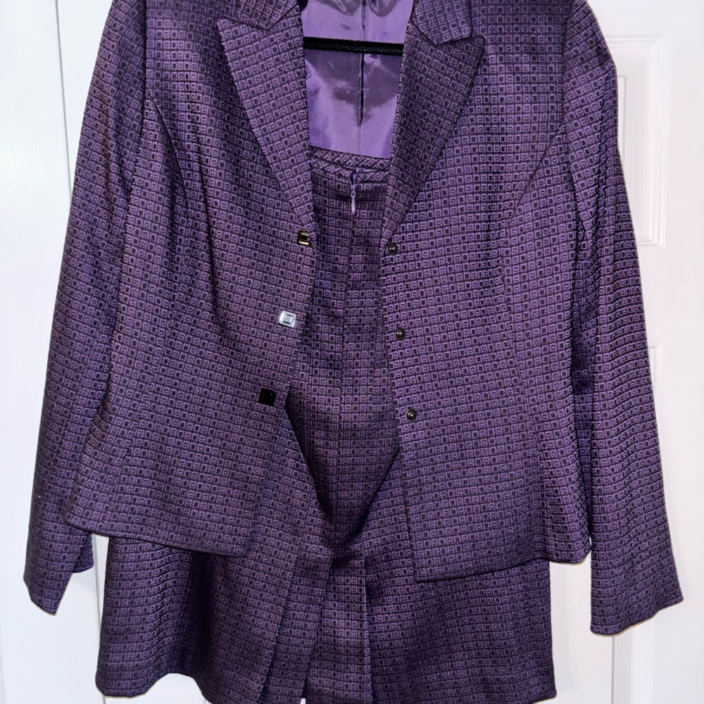 Chic Purple Blazer and Skirt Set